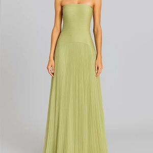 Elegant Strapless Green Dress